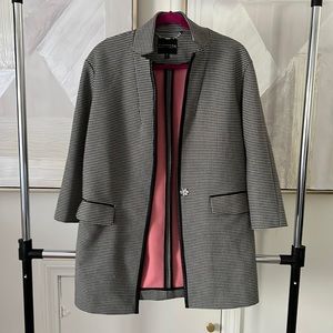 Houndstooth long blazer
